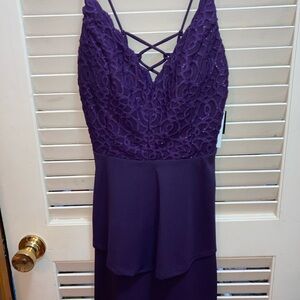 City Studio Purple Lace Mini Dress
